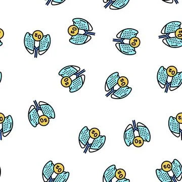 Lungs with oxygen vector seamless pattern Stock Illustration