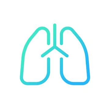 Lungs pixel perfect gradient linear ui icon Ilustração Stock