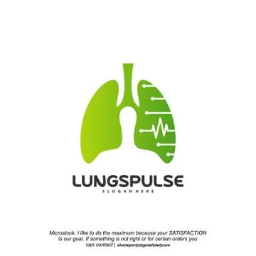 Lungs Pulse logo designs concept vector, Health lungs logo designs template Stock Illustration