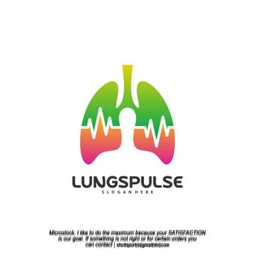 Lungs Pulse logo designs concept vector, Health lungs logo designs template Stock Illustration