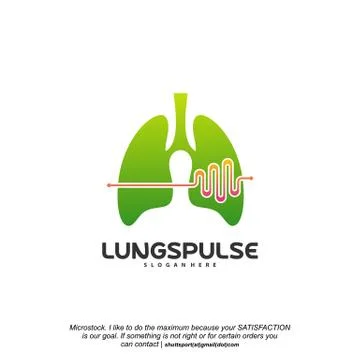 Lungs Pulse logo designs concept vector, Health lungs logo designs template Stock Illustration