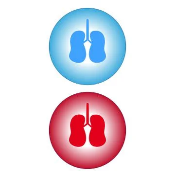 Lungs in ring on white background Illustrazione stock