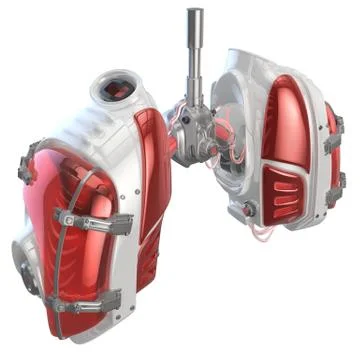 Lungs robot concept Stock Illustration