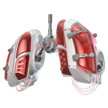 Lungs robot concept Иллюстрация