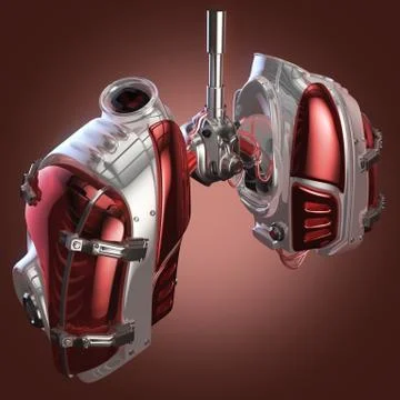 Lungs robot concept Stock Illustration