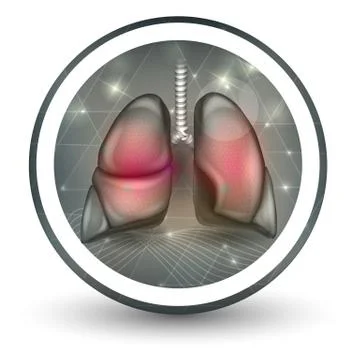 Lungs round shape icon Ilustração Stock