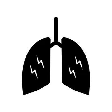 Lungs silhouette style icon vector design Illustrazione stock