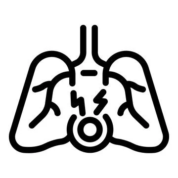 Lungs suffering from electrical shock causing pain and breathing problems Stock Illustration