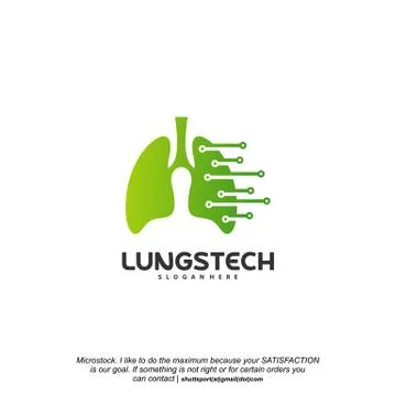 Lungs tech logo designs vector, Lungs with tech symbol iconinc logo Stock Illustration