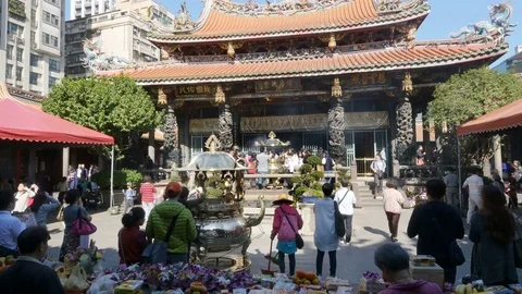 Lungshan Temple of Manka Stock Footage 72936090