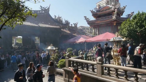 Lungshan Temple of Manka Stock Footage 72936102