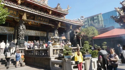 Lungshan Temple of Manka Stock Footage 72936122