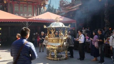 Lungshan Temple of Manka Stock Footage 73102537
