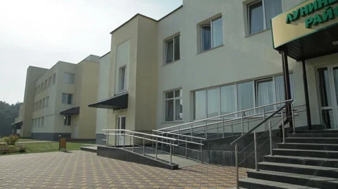 Luninets, Belarus. Luninetsky central regional hospital Stock Footage 59590274