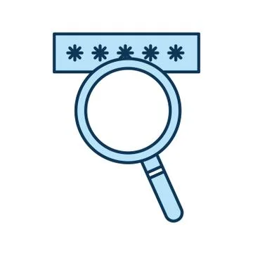 Lupe with code line and fill style icon vector design Stock Illustration