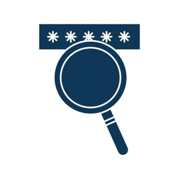 Lupe with code silhouette style icon vector design 스톡 일러스트