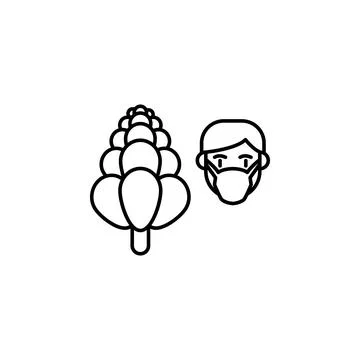 Lupine, allergic icon. Element of problems with allergies icon. Thin line icon Stock Illustration