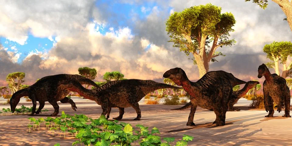 Lurdusaurus Dinosaur Herd Stock Illustration