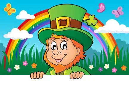 Lurking leprechaun topic image Stock Illustration