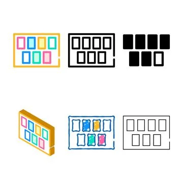 Luscher test types color icon vector イラスト素材