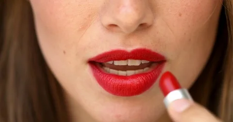 Luscious red lips Stock-Footage 80499385