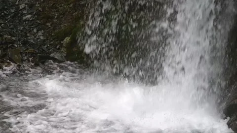 Lush Alamedin Waterfall Cascading Through the Forests of Kyrgyzstan Stock Footage 306599385