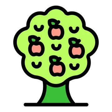 Lush apple tree bursting with ripe red apples in orchard Illustrazione stock
