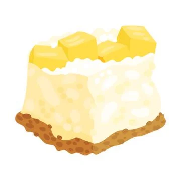Lush cake with slices of pineapple. Vector illustration on a white background. Stock Illustration