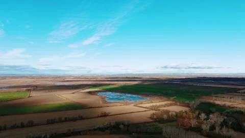 Lush Fields from the Sky Stock Footage 258773785