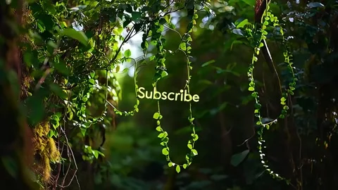 Lush Green Forest Subscribe Overlay Video stock 284297563