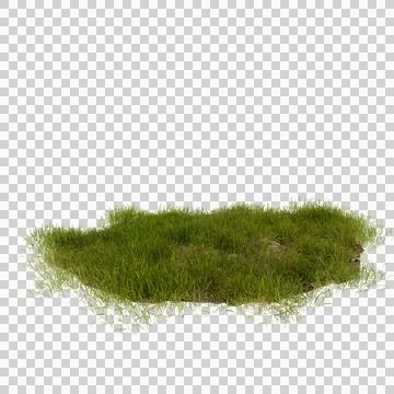 Lush green grass patch isolated on transparet background ideal 写真素材