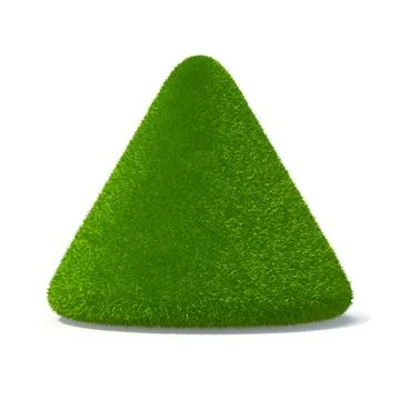 Lush Green Grassy Cone Shape 3D Render Stock Illustration