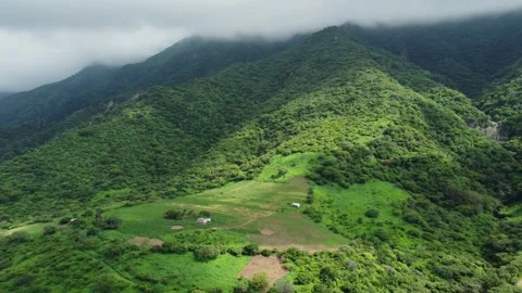 Lush Green Mountain Landscape with Cloud Cover Stock Footage 301714120