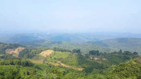 Lush Green Mountain Landscape with Dense Forest Assam India 動画素材 333470734