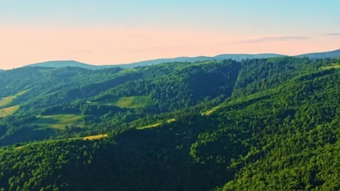 Lush Green Mountain Range Sunset. Video stock 306652560