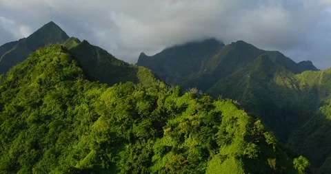 Lush green mountain ridges Stock Footage 115067658