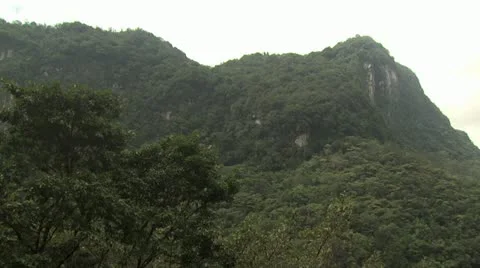 Lush Green Mountain sides of the Amazon Rain Forest 2 Stock-Footage 19045621