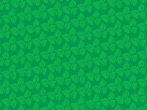 Lush Green Seamless Pattern Composed of Overlapping Leaves Creating a Vibra.. Stock Illustration