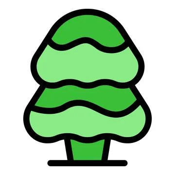 Lush green stylized tree growing in nature reserve Illustrazione stock