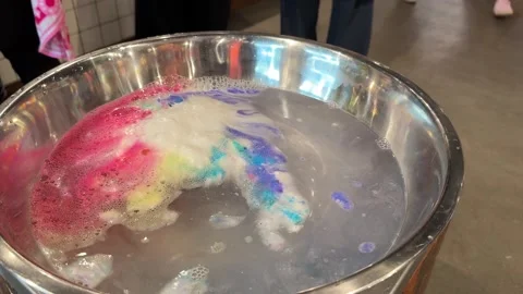 Lush Homemade Bath Bomb Dissolves in Water Stock Footage 341715942
