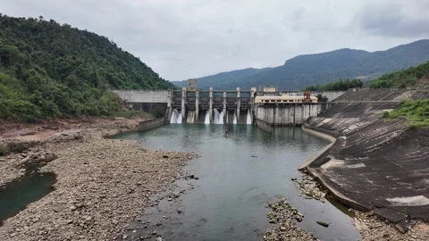 Lush Hydro Dam in Nature Stock Footage 284147742