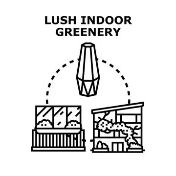 Lush indoor greenery creating home garden concept Ilustración de archivo