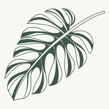 Lush Jungle Leaf Minimal Flat Icon Stock Illustration