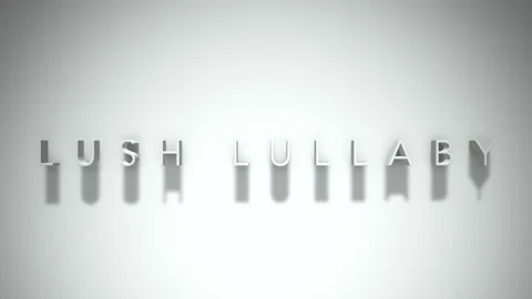 Lush lullaby 3D title animation with shadows on a white background Stock Footage 297819733