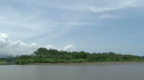 Lush Tropical River Float Down - Costa Rica Tarcoles River 10 Stock Footage 621676