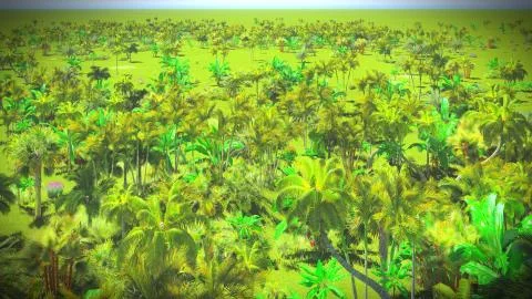 Lush vegetation in jungle Illustrazione stock