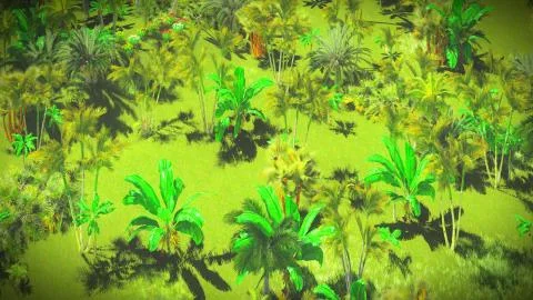 Lush vegetation in jungle Illustrazione stock
