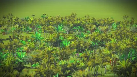 Lush vegetation in jungle Illustrazione stock