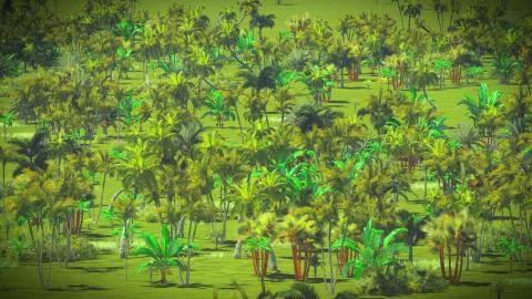 Lush vegetation in jungle Illustrazione stock