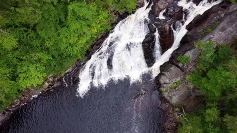 Lush Waterfall Aerial Stock Footage 306150423